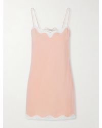 Posse - Tabitha Lace-Trimmed Lyocell Mini Dress - Lyst