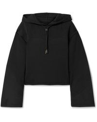 Nike Cropped Laser-cut Dri-fit Hoodie - Black
