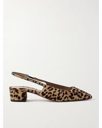 Aquazzura - Ginza 35 Leopard-Print Calf Hair Slingback Pumps - Lyst