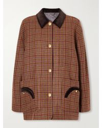 Blazé Milano - Clelia Corduroy-Trimmed Checked Wool Jacket - Lyst