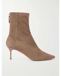 Aquazzura - Saint Honoré 65 Suede Ankle Boots - Lyst