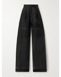 LeKasha - Ostie Pleated Silk-Organza Wide-Leg Pants - Lyst