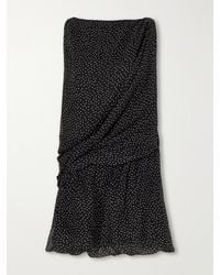 SIR. - Arisa Polka-Dots Draped Silk-Chiffon Mini Dress - Lyst
