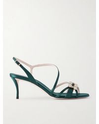 Roger Vivier - Efflorescence 65 Crystal-Embellished Satin Sandals - Lyst