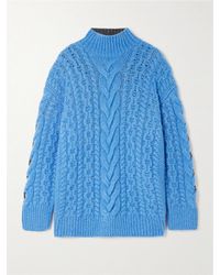 Stella McCartney - Oversized Two-Tone Cable-Knit Alpaca-Blend Turtleneck Sweater - Lyst