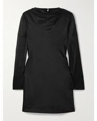 Veronica de Piante - Amal Draped Silk-Blend Satin Mini Dress - Lyst