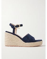 Gianvito Rossi - 90 Suede Espadrille Wedge Sandals - Lyst
