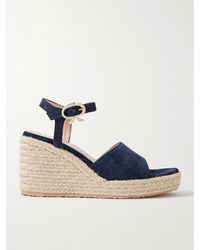 Gianvito Rossi - 90 Suede Espadrille Wedge Sandals - Lyst