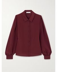 FRAME - The Staple Silk-Crepe Blouse - Lyst
