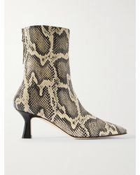 Aeyde - Elina Ankle Boots Aus Leder Mit Schlangeneffekt - Lyst