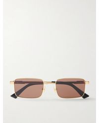 Bottega Veneta - Square-Frame Metal Sunglasses - Lyst