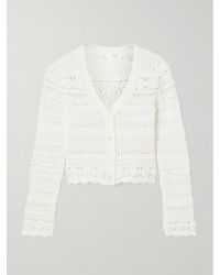 LoveShackFancy - Middleton Crocheted Scalloped Cotton-Blend Cardigan - Lyst