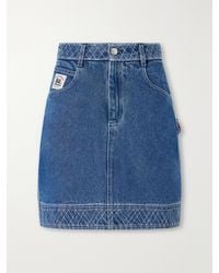 Bode - Embroidered Cotton Mini Skirt - Lyst