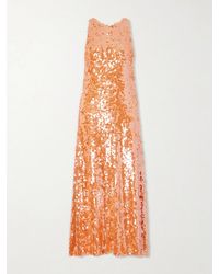 ‎Dima Ayad - Sequin-Embellished Mesh Midi Dress - Lyst