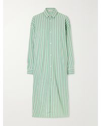 Marrakshi Life - The Long Shirt Striped Cotton Oxford Midi Dress - Lyst
