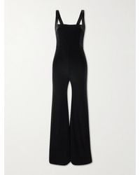 Galvan London - Vesper Satin-Trimmed Velvet Jumpsuit - Lyst