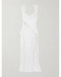 Alessandra Rich - Ruffled Polka-Dot Silk-Chiffon Gown - Lyst