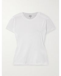 Loewe - T-Shirt Aus Einer Piqué Aus Einer Baumwollmischung Mit Raffungen Und Stickerei - Lyst