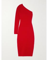 Victoria Beckham - Vb Body One-Shoulder Stretch-Knit Midi Dress - Lyst