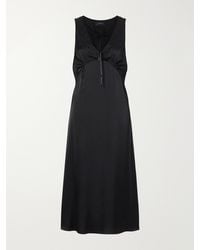 Simone Rocha - Bow-Detailed Embroidered Satin Midi Dress - Lyst