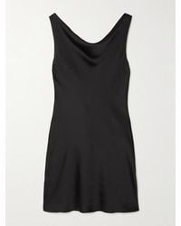 Norma Kamali - Rückenfreies Minikleid Aus Satin Mit Raffungen - Lyst