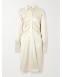 TOTEME - Draped Satin-Crepe Midi Dress - Lyst