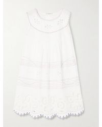 Vita Kin - Cleo Midikleid Aus Baumwollbatist Mit Lochstickerei Und Biesen - Lyst