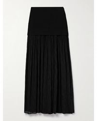Proenza Schouler - Paige Pleated Crepon And Stretch-Knit Maxi Skirt - Lyst