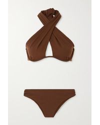 Fendi Neckholder-bikini Mit Bügeln Und Cut-out - Braun
