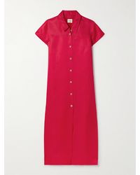 KHAITE - Effy Silk And Cotton-Blend Organza Midi Shirt Dress - Lyst
