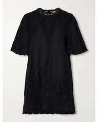 Sea - Vali Guipure Lace-Trimmed Cotton-Twill Mini Dress - Lyst