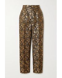 Dolce & Gabbana Pantalon Droit En Jacquard Fleuri Métallisé