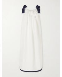 Les Vacances d'Irina - Two-Tone Cotton-Poplin Maxi Dress - Lyst
