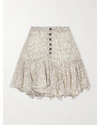 Isabel Marant - Daneen Polka-Dot Ruffled Cotton Mini Skirt - Lyst