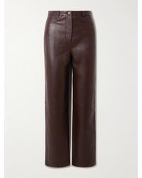 Loulou de Saison - Cobe Paneled Leather Straight-Leg Pants - Lyst