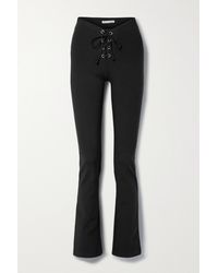 Reformation + Net Sustain Len Lace-up Stretch Micro Modal Straight-leg Pants - Black