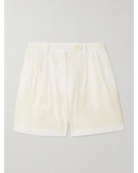 Alix Of Bohemia - Deena Pleated Embroidered Cotton-Voile Shorts - Lyst