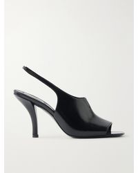 TOTEME - Glossed-Leather Slingback Sandals - Lyst