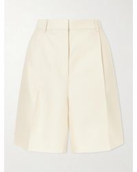 KHAITE - Auggie Pleated Wool And Silk-Blend Shorts - Lyst