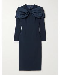 Jenny Packham - Penny Midikleid Aus Stretch-Crêpe Und Satin Mit Cape-Effekt - Lyst