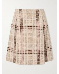 Loro Piana - Stefanie Pleated Checked Wool-Blend Tweed Mini Skirt - Lyst