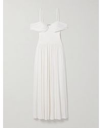 Jonathan Simkhai - Amarantha Cold-Shoulder Pleated Stretch-Jersey And Knit Gown - Lyst