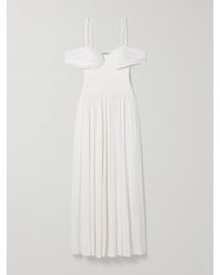 Jonathan Simkhai - Amarantha Schulterfreie Robe Aus Strick Und Stretch-Jersey Mit Falten - Lyst