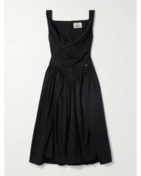 Vivienne Westwood - Robe Midi En Popeline De Coton À Fronces Sunday - Lyst