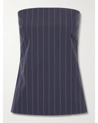 St. Agni - Strapless Open-Back Striped Cotton-Blend Top - Lyst