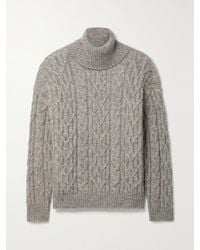 Nili Lotan - Annie Cable-Knit Alpaca, Cotton And Wool-Blend Turtleneck Sweater - Lyst
