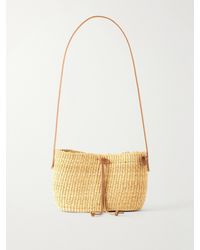 Muuñ - Nina Leather-Trimmed Raffia Shoulder Bag - Lyst