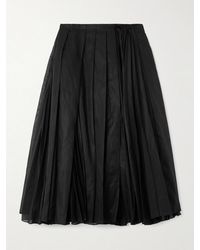 Jil Sander - Pleated Cotton-Organza Midi Skirt - Lyst