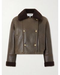 Loewe - Double-Breasted Shearling Jacket - Lyst