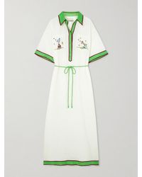 ALÉMAIS - Robe-Chemise Midi En Gaze De Lin À Broderies Et À Ceinture Play X Anouk Colantoni - Lyst